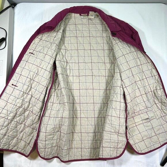 Vintage LL Bean Quilted Lightweight Coat Women's Medium Maroon Purple - Picture 4 of 8